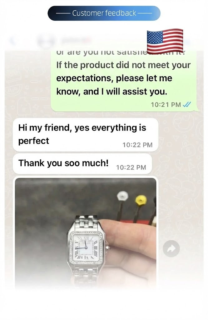 Customer feedback with a delivered watch