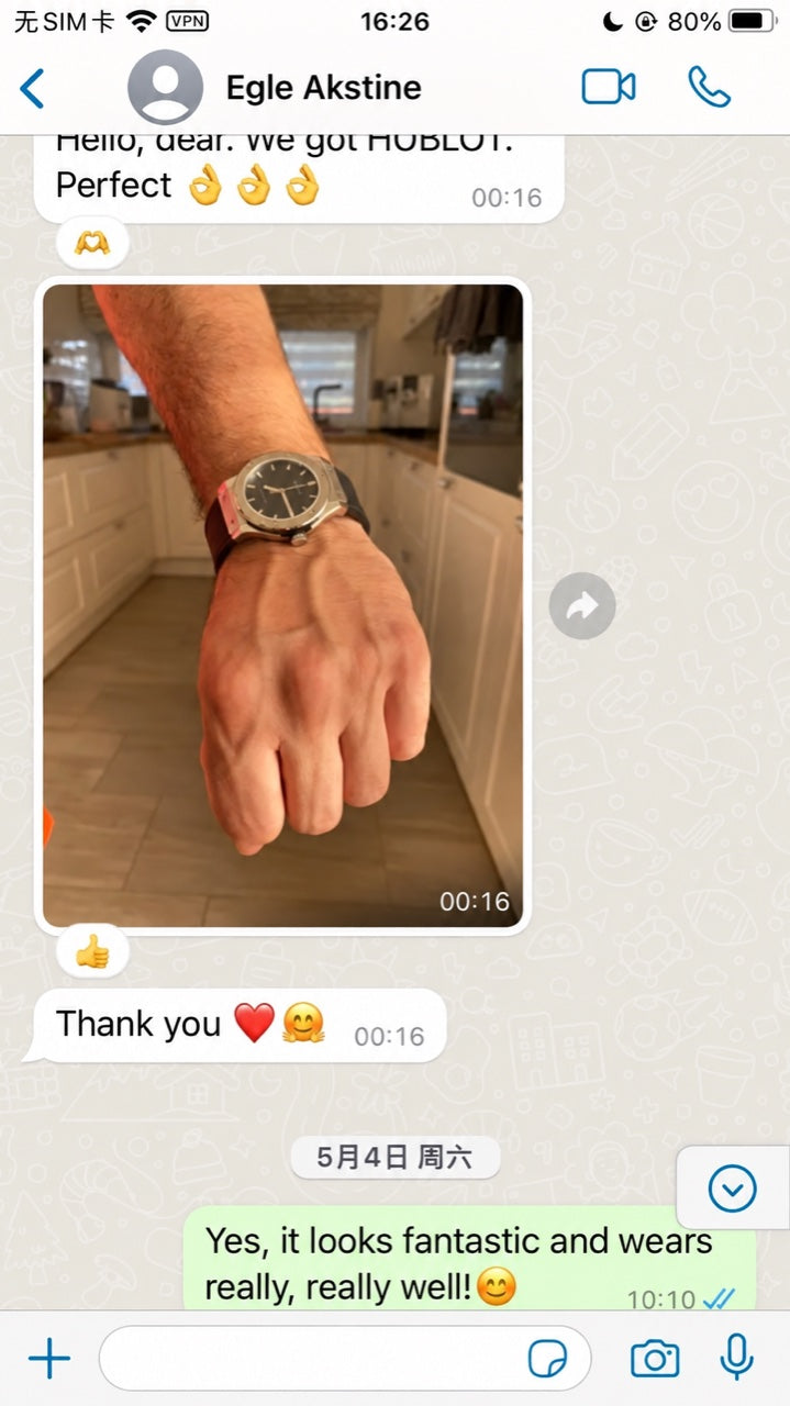 Customer feedback with a watch on the wrist